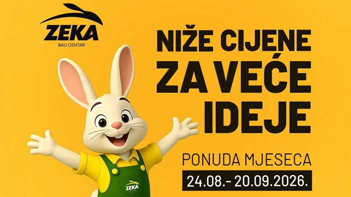 ZEKA Ponuda mjeseca od 24.08. do 20.09.2026. – alati, oprema za dom, vrtni program, posuđe i kućanski aparati uz popuste do 38%