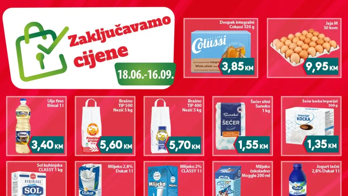 Mega Diskont akcija Zaključavamo cijene do 16.09.2026 – dugotrajna akcija sa popustima do 50%